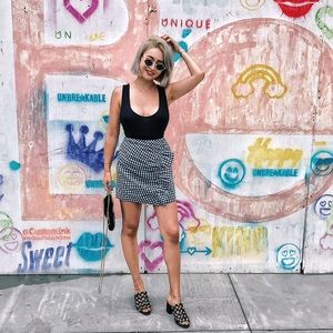 Revolve Lovers & Friends gingham mini skirt S